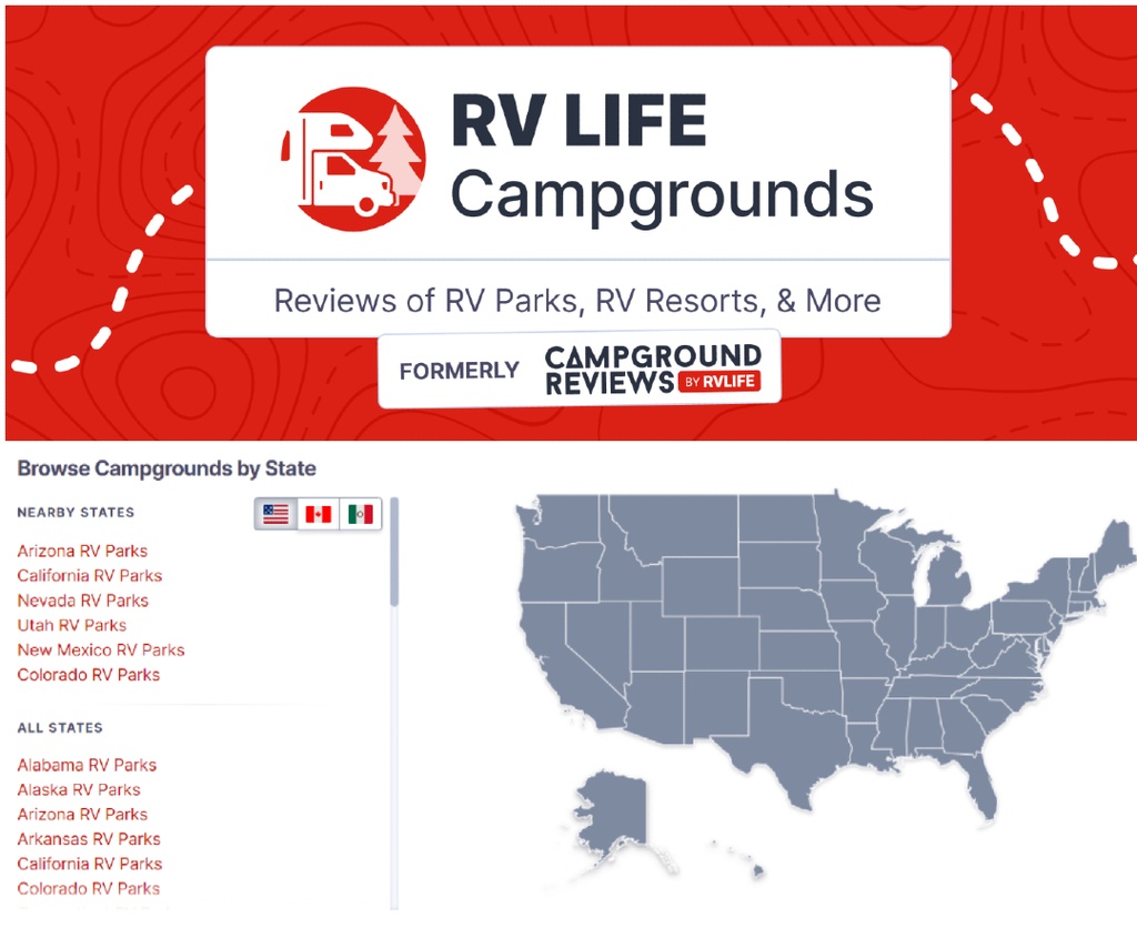RV campground reviews screenshot