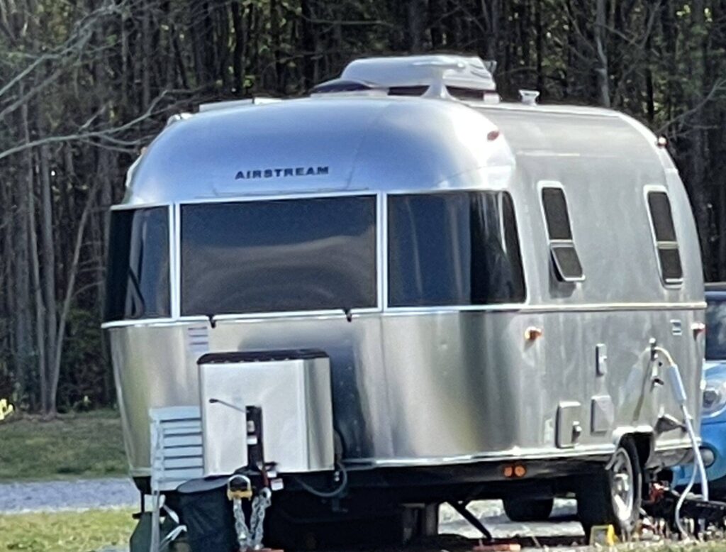 a small used Airstream travel trailer 
