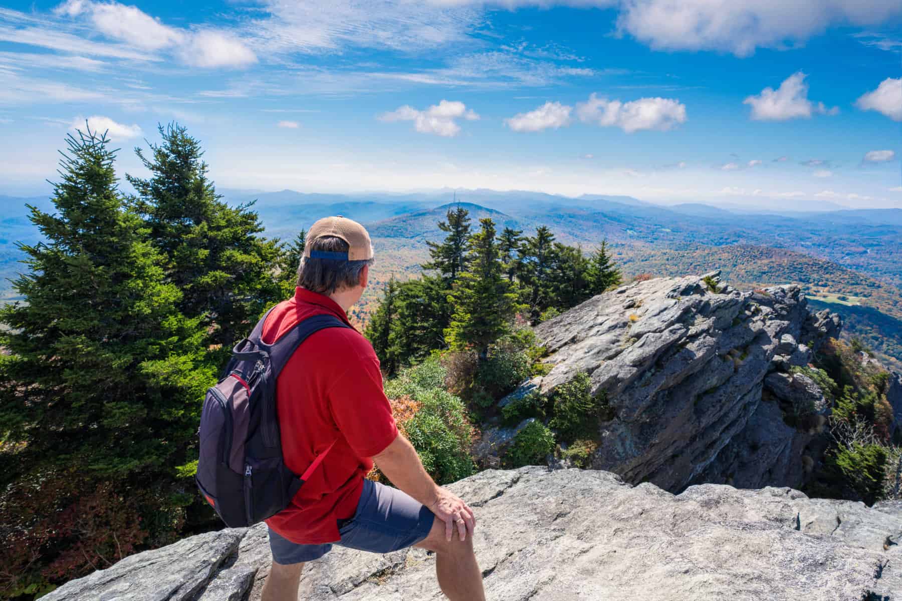 mature man hiking Appalachian trail