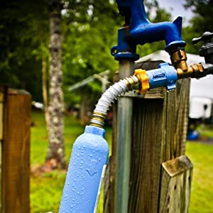 water filter connected to campground water system