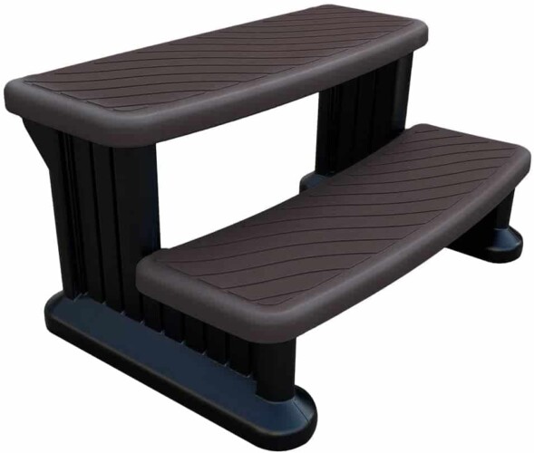 RV steps upgrades with hot tub stairs