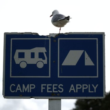 full-time RV budgets camping fees sign