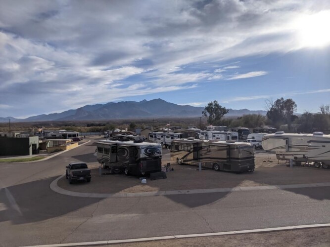 View of De Anza RV Resort, one of the top rated Southwest camping resorts
