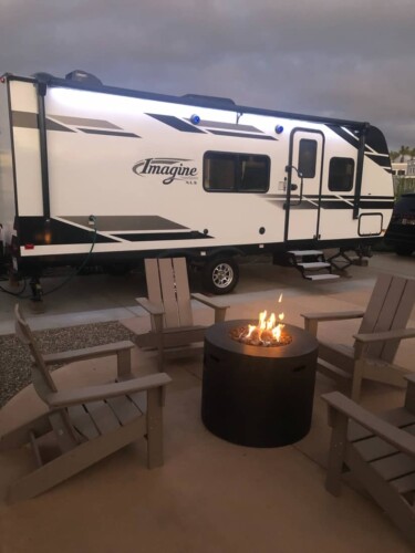 Fire pit for snowbird RV camping in San Diego