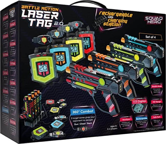 play laser tag game for camping trips