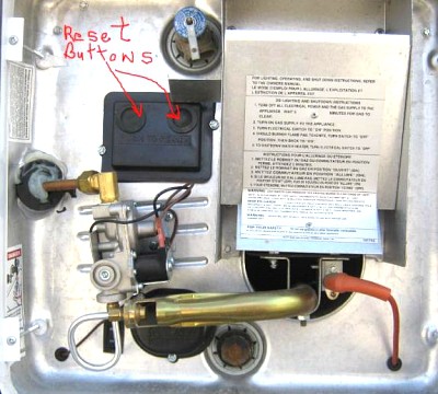 RV Water heater trouble shooting check reset 