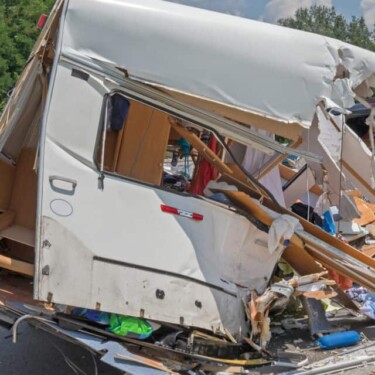 campers crashed on highway