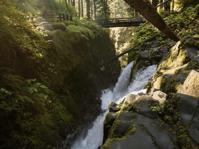 Sol Duc Falls: The perfect hike while Olympic National Park RV camping. Image: Chelsea Gonzales