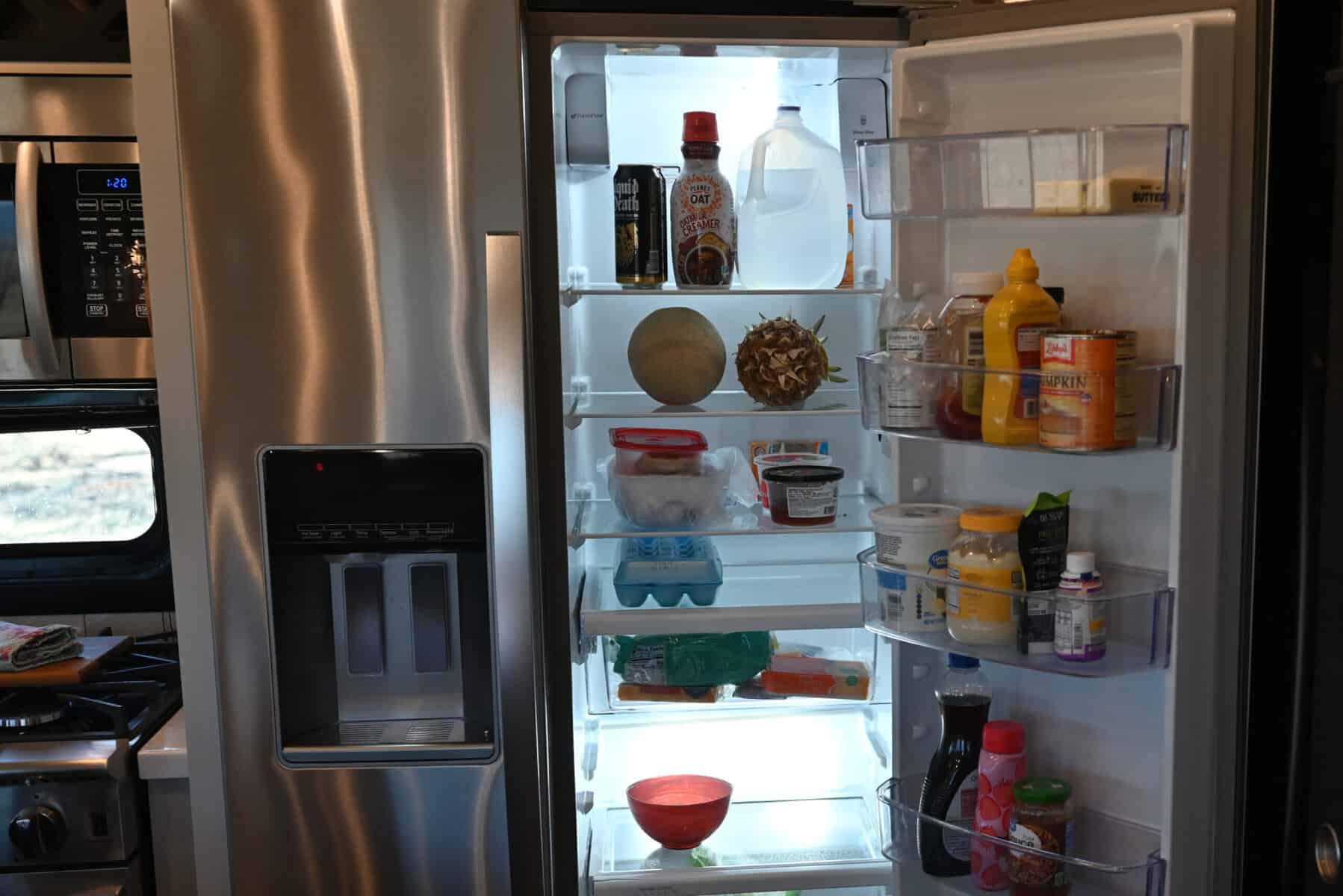 inside RV refrigerator