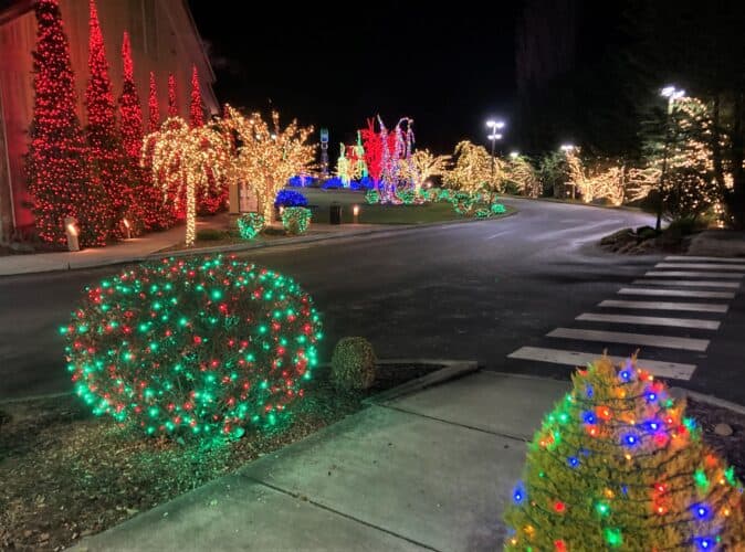 Visit large displays of Christmas lights in your RV. (Image: Dave Helgeson)