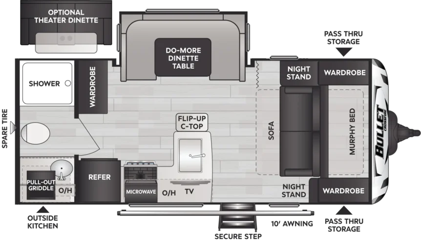 Keystone Crossfire travel trailers with full bathrooms Floor Plan