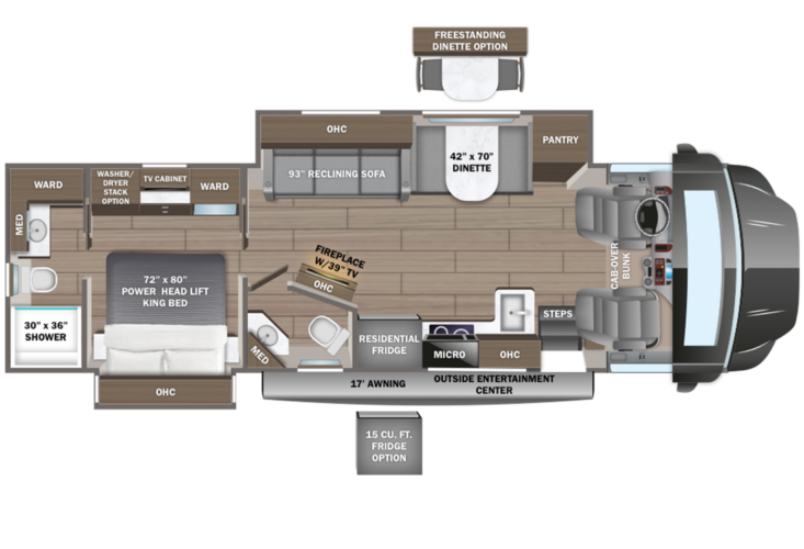 Floorplan of the Entegra Accolade 37K (Image: Entegra Coach)