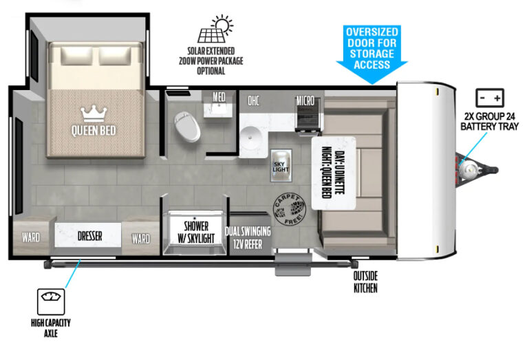 Floorplan for the Forest River 169RSK 